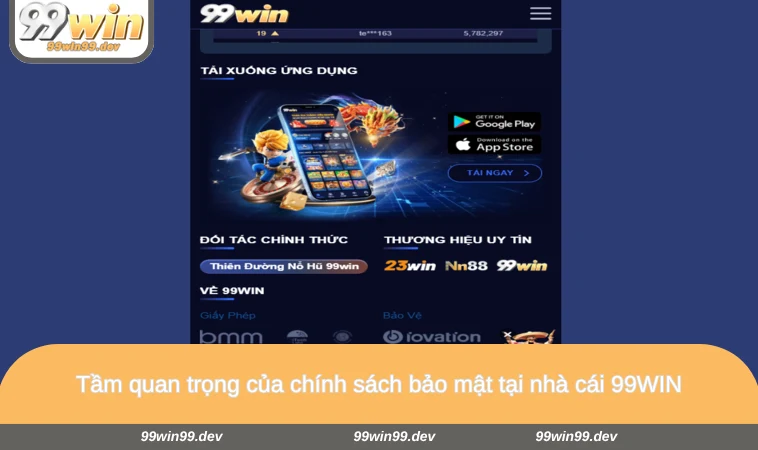 Tầm quan trọng của chính sách bảo mật tại nhà cái 99WIN