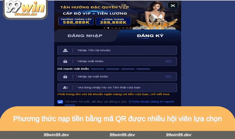 Phương thức nạp tiền bằng mã QR được nhiều hội viên lựa chọn