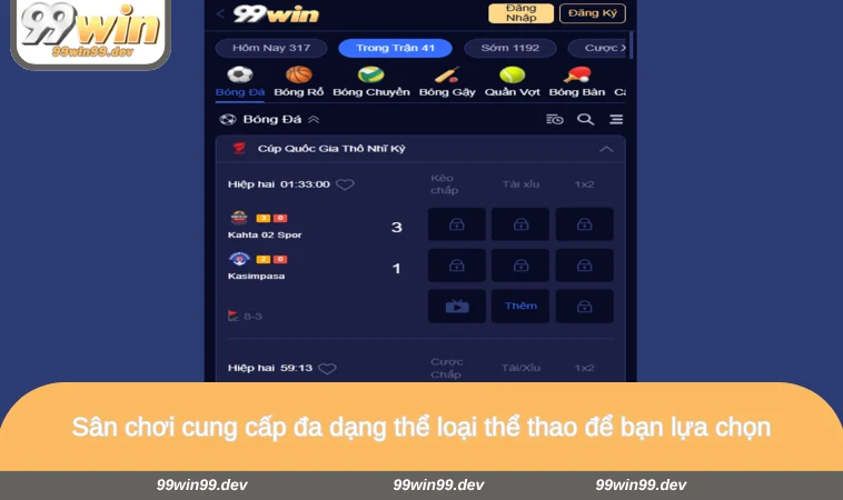 Sân chơi cung cấp đa dạng thể loại thể thao để bạn lựa chọn